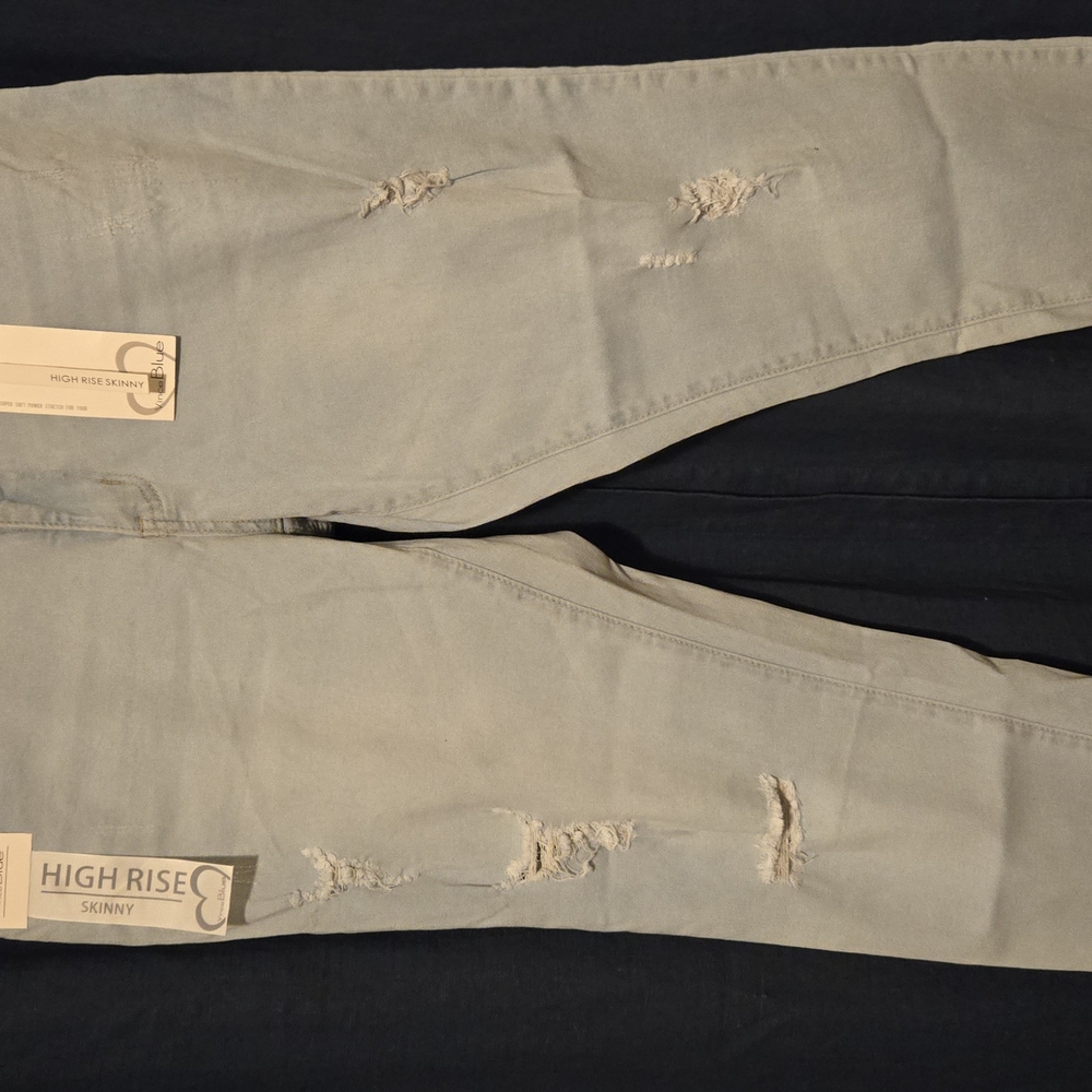 High Rise Skinny Jeans - Light Gray